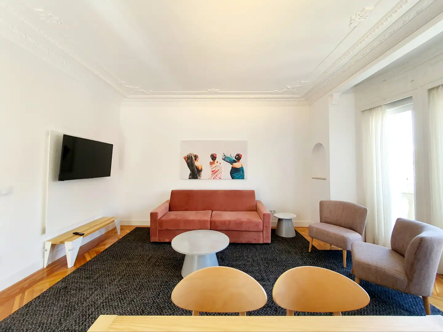 Sala de estar de Ático de alquiler en Madrid con Aire acondicionado, Calefacción y Terraza