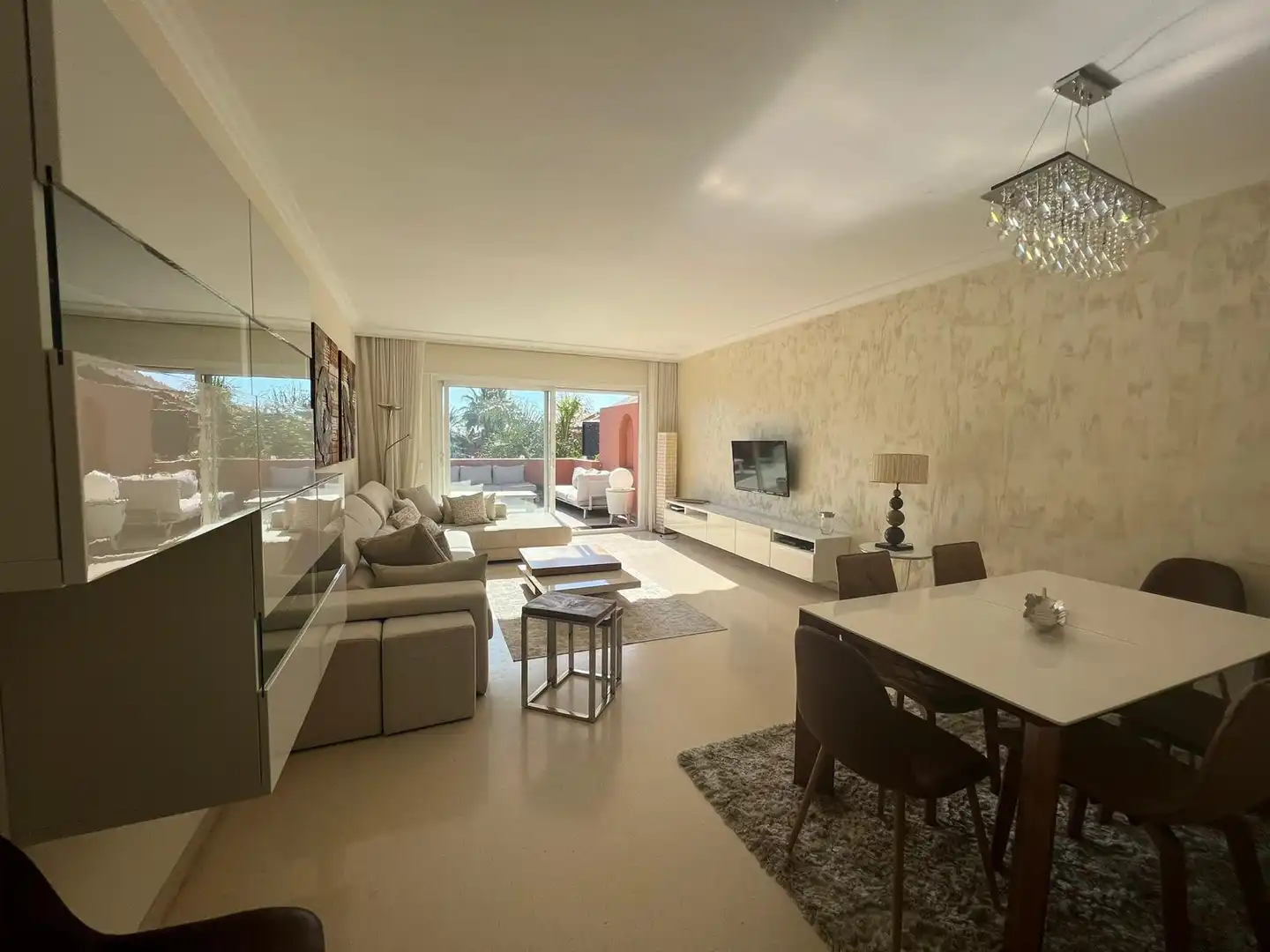 Living room of Attic for rent in Marbella  with Air Conditioner, Terrace and Swimming Pool