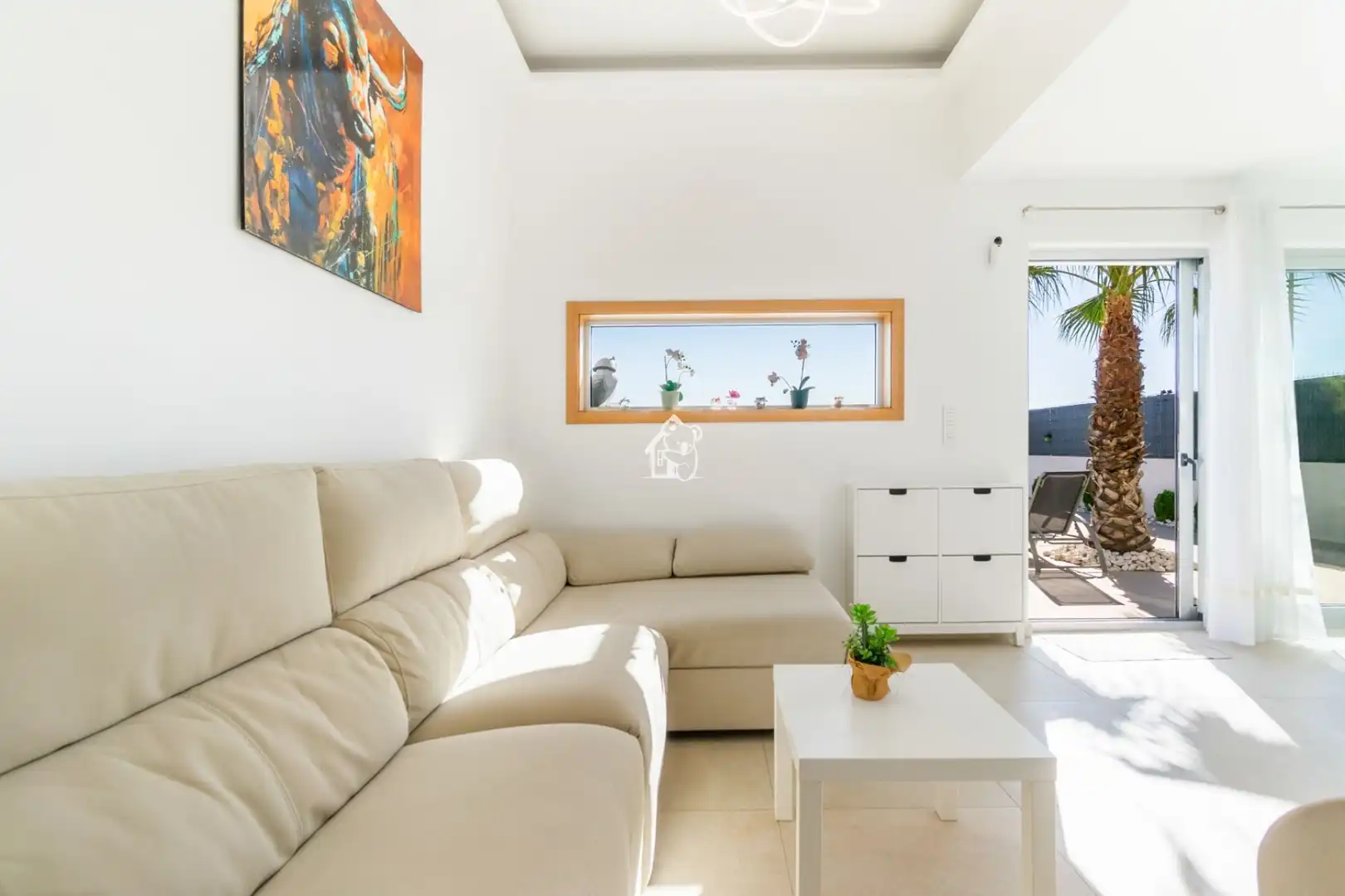 Sala de estar de Casa o chalet de alquiler en Guardamar del Segura con Aire acondicionado, Jardín privado y Terraza