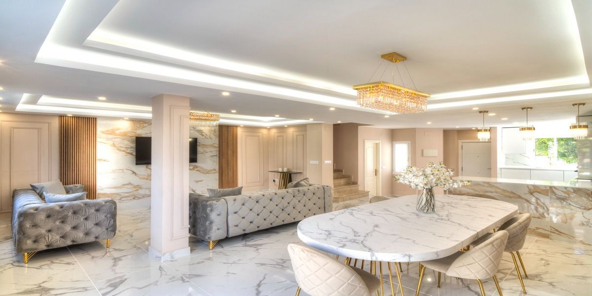 Living room of Single-family semi-detached to rent in Marbella  with Private garden, Terrace and Swimming Pool