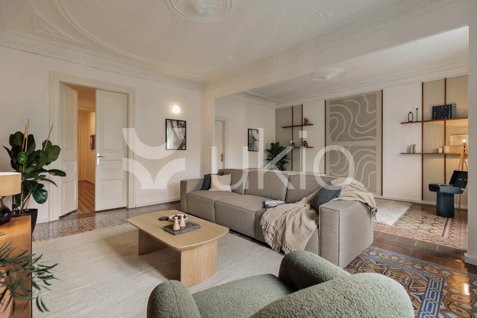 Sala de estar de Apartamento de alquiler en  Barcelona Capital con Aire acondicionado, Calefacción y Terraza