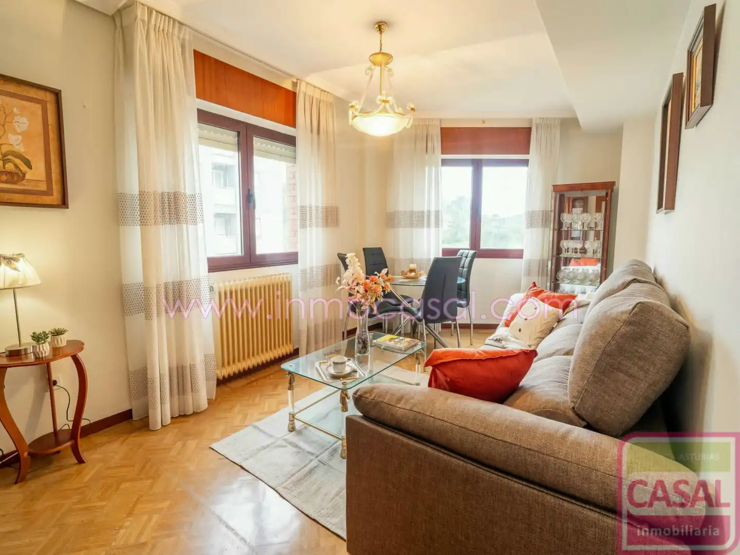 Sala de estar de Piso en venta en Castrillón con Calefacción, Terraza y Amueblado
