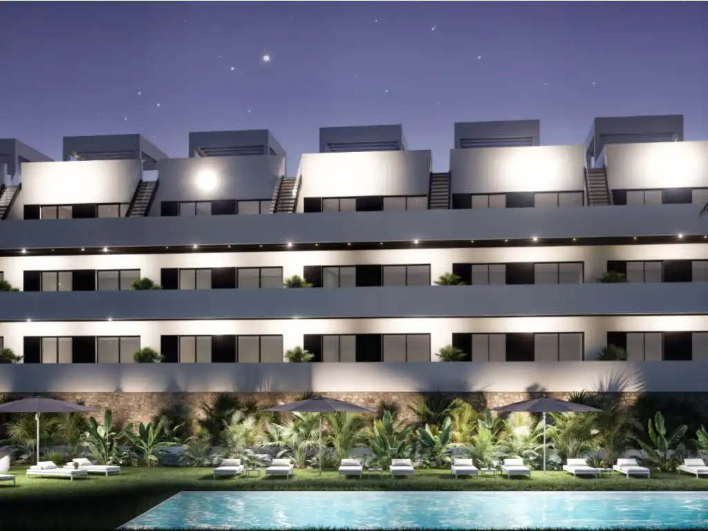 Vista exterior de Apartamento en venta en Finestrat con Terraza, Piscina y Amueblado