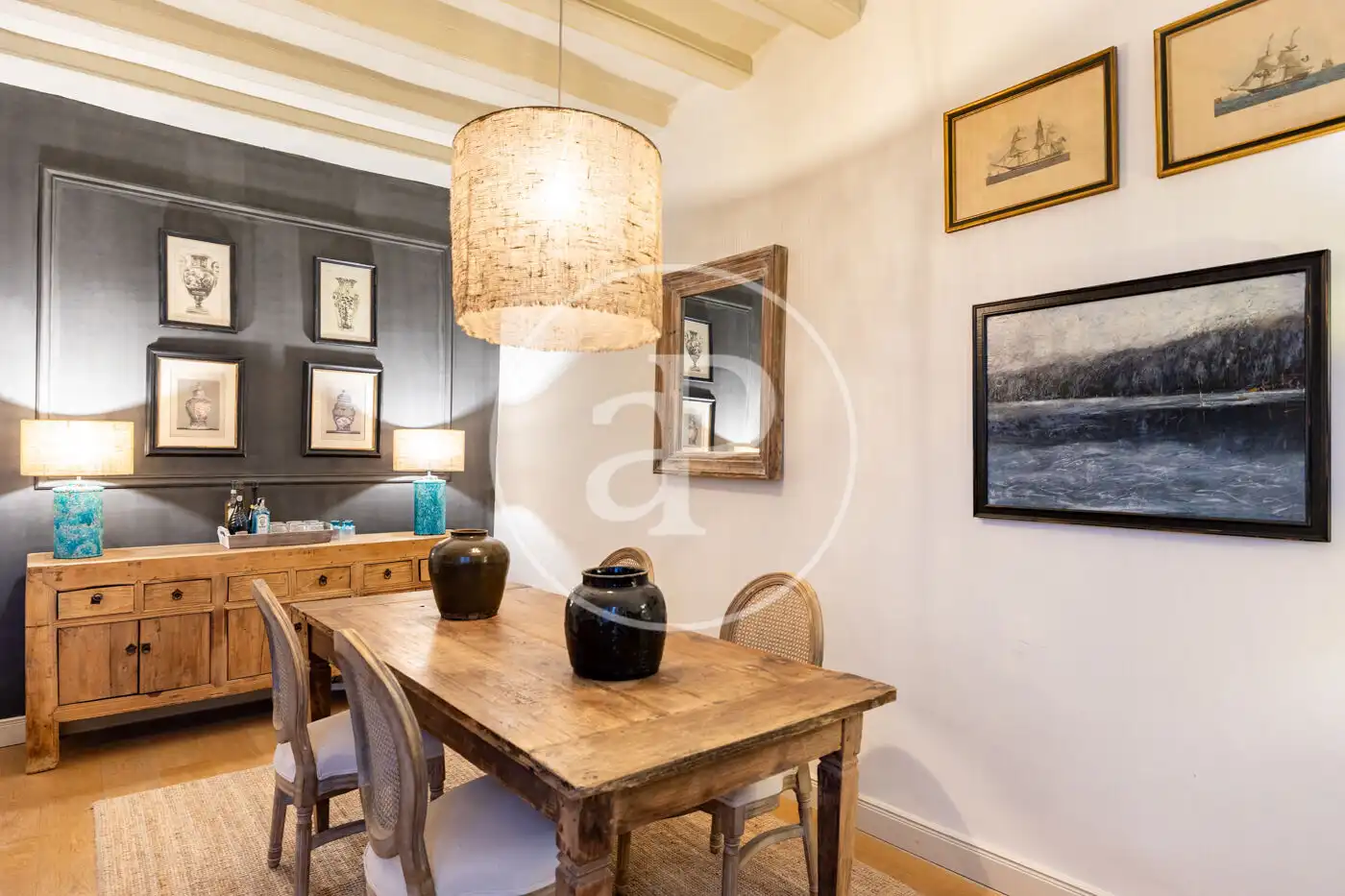 Dining room of Flat for sale in Barcelona  with Heating, Furnished and Balcony