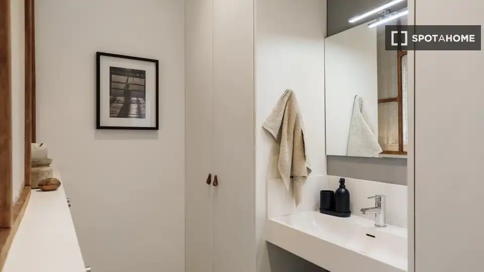 Bany de Apartament per a compartir en Barcelona amb Aire condicionat, Terrassa i Moblat