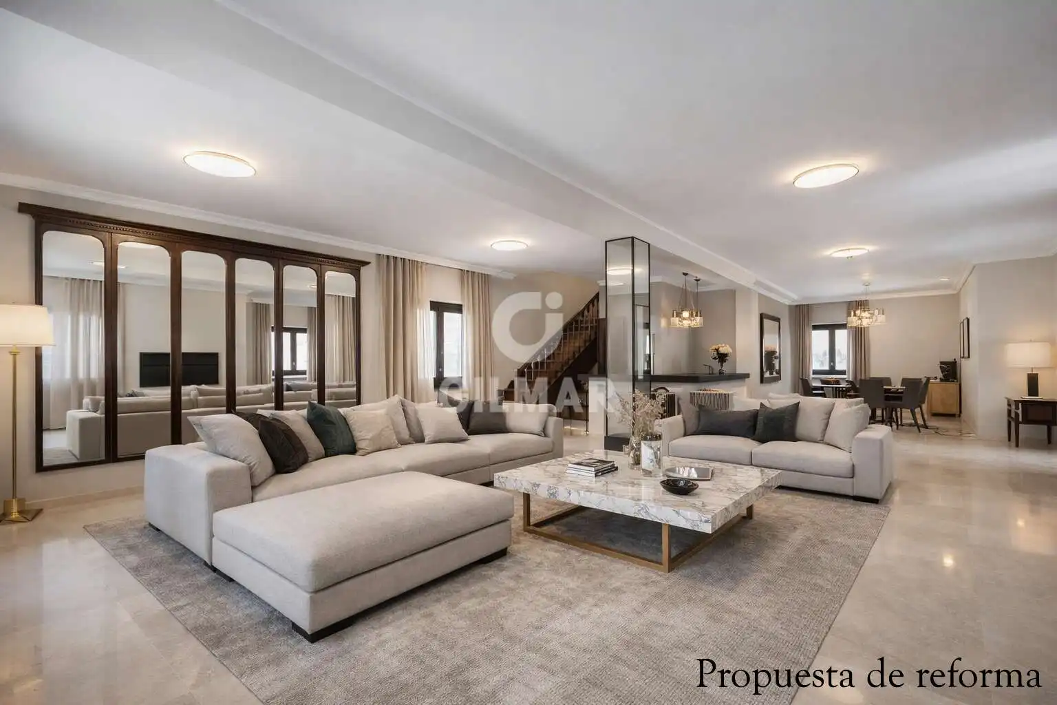Sala de estar de Casa o chalet en venta en Pozuelo de Alarcón con Calefacción, Jardín privado y Piscina