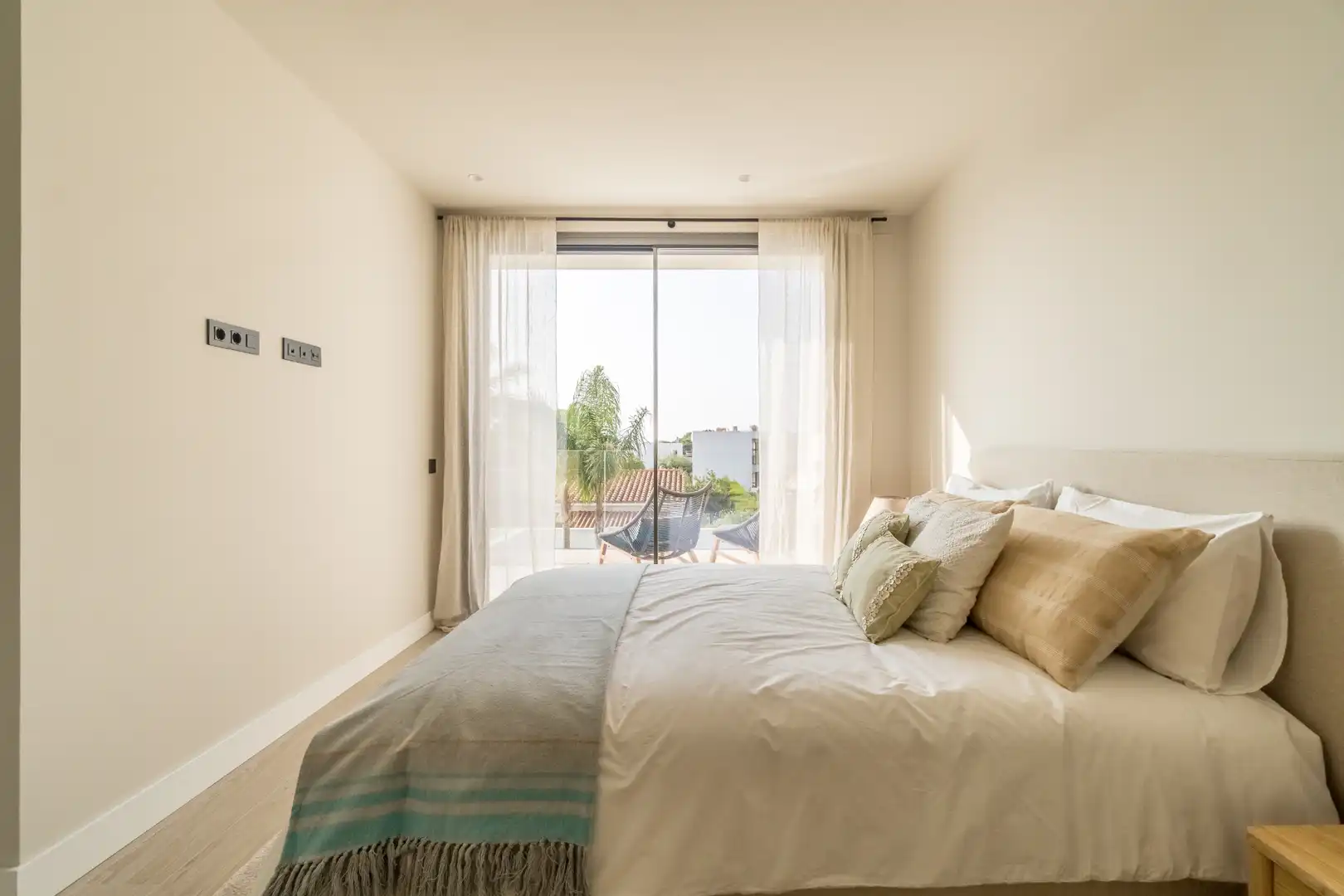 Habitación de Casa adosada de alquiler en Cambrils con Aire acondicionado, Calefacción y Jardín privado