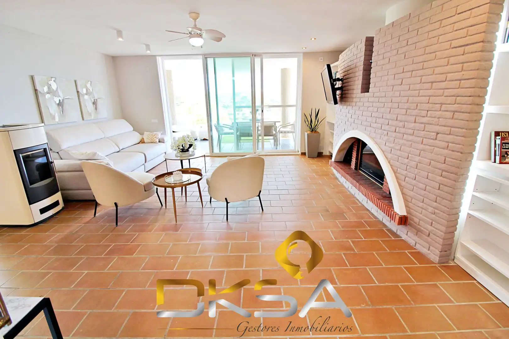 Sala de estar de Casa o chalet en venta en Oropesa del Mar / Orpesa con Calefacción, Jardín privado y Terraza