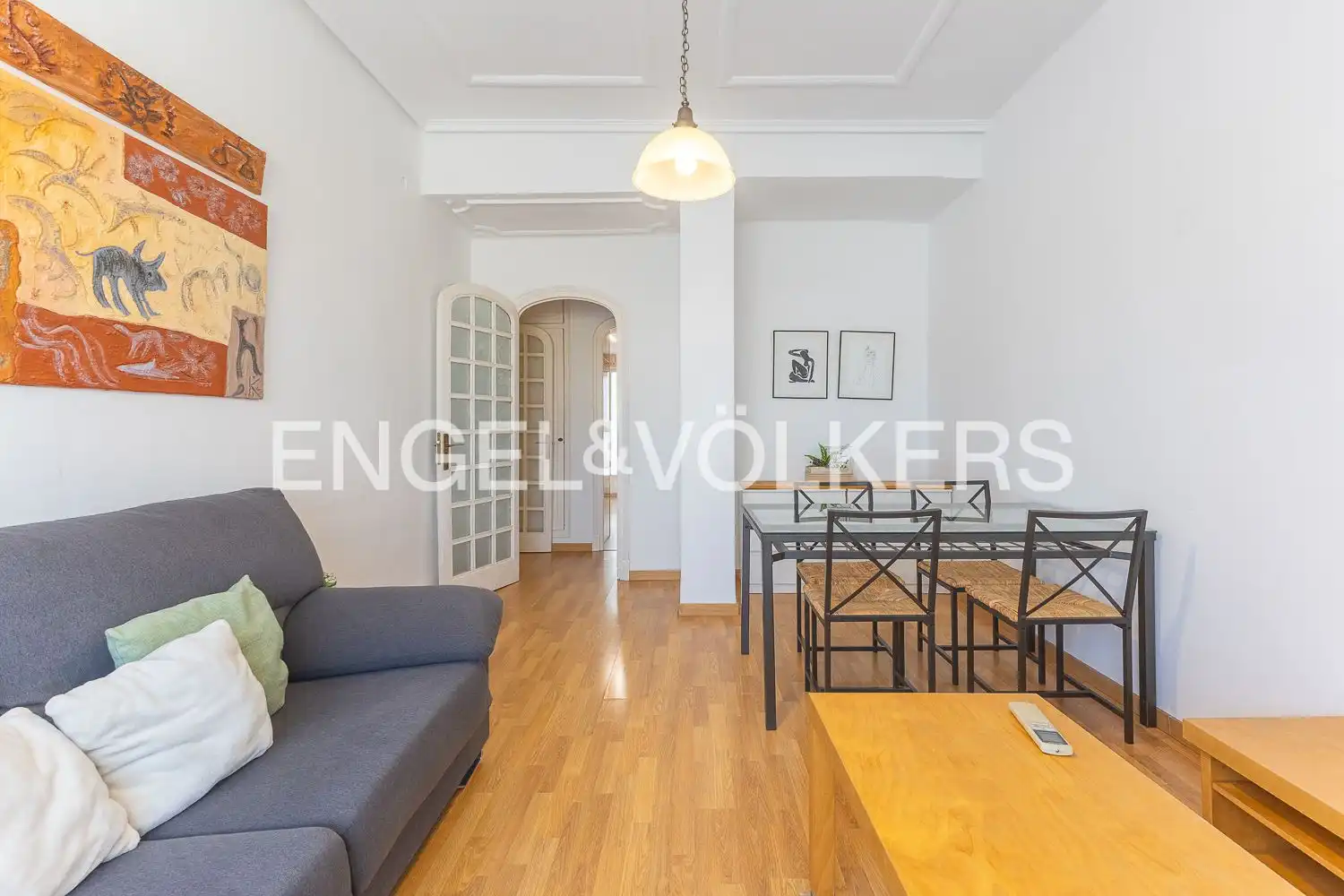 Living room of Flat for rent in Valencia  with Air Conditioner, Heating and Furnished
