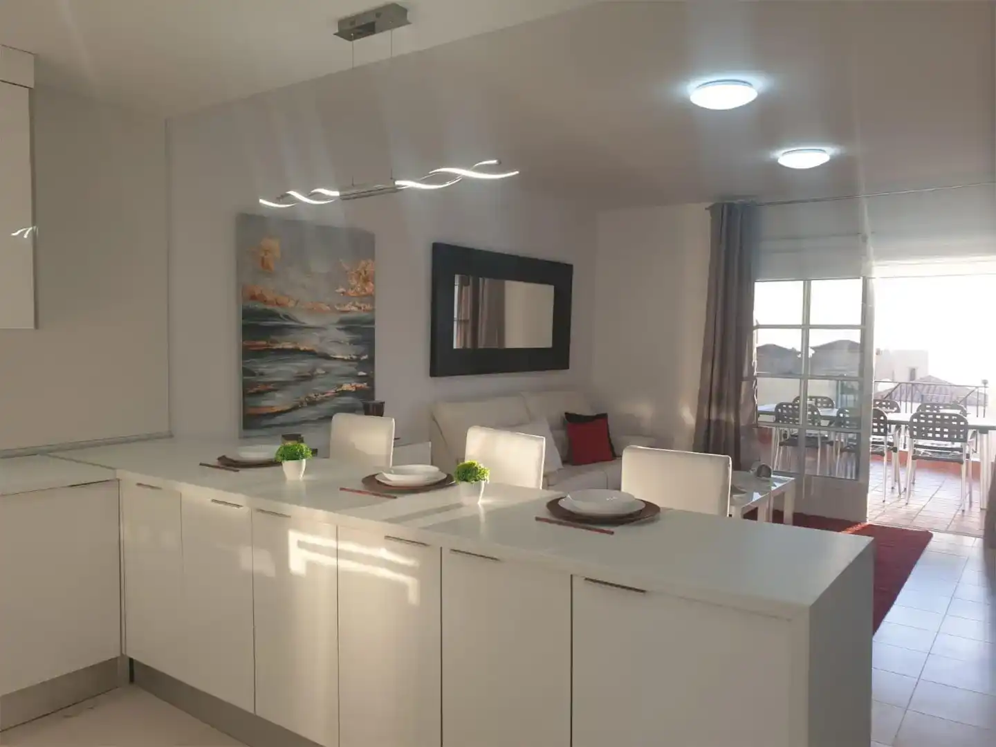 Wohnzimmer von Wohnungen zur Miete in Adeje mit Schwimmbad und Balkon
