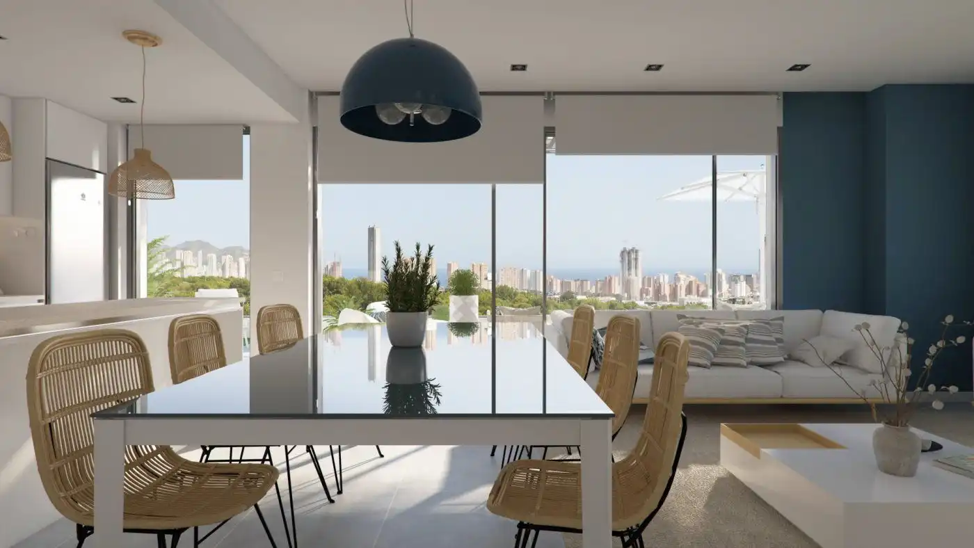 Menjador de Apartament en venda en Villajoyosa / La Vila Joiosa amb Terrassa, Traster i Piscina comunitària