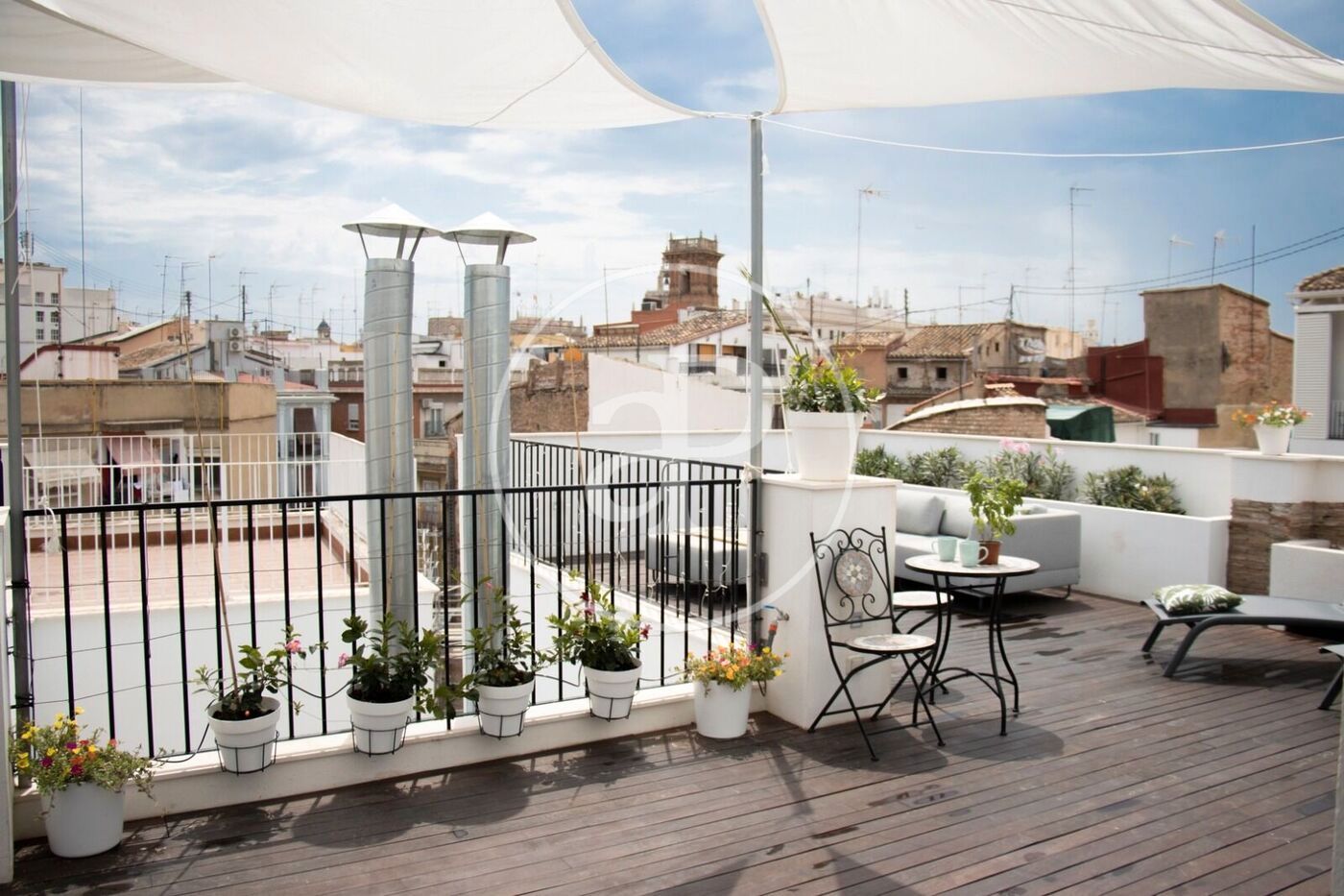 Terrace of Flat to rent in  Valencia Capital  with Air Conditioner, Heating and Terrace