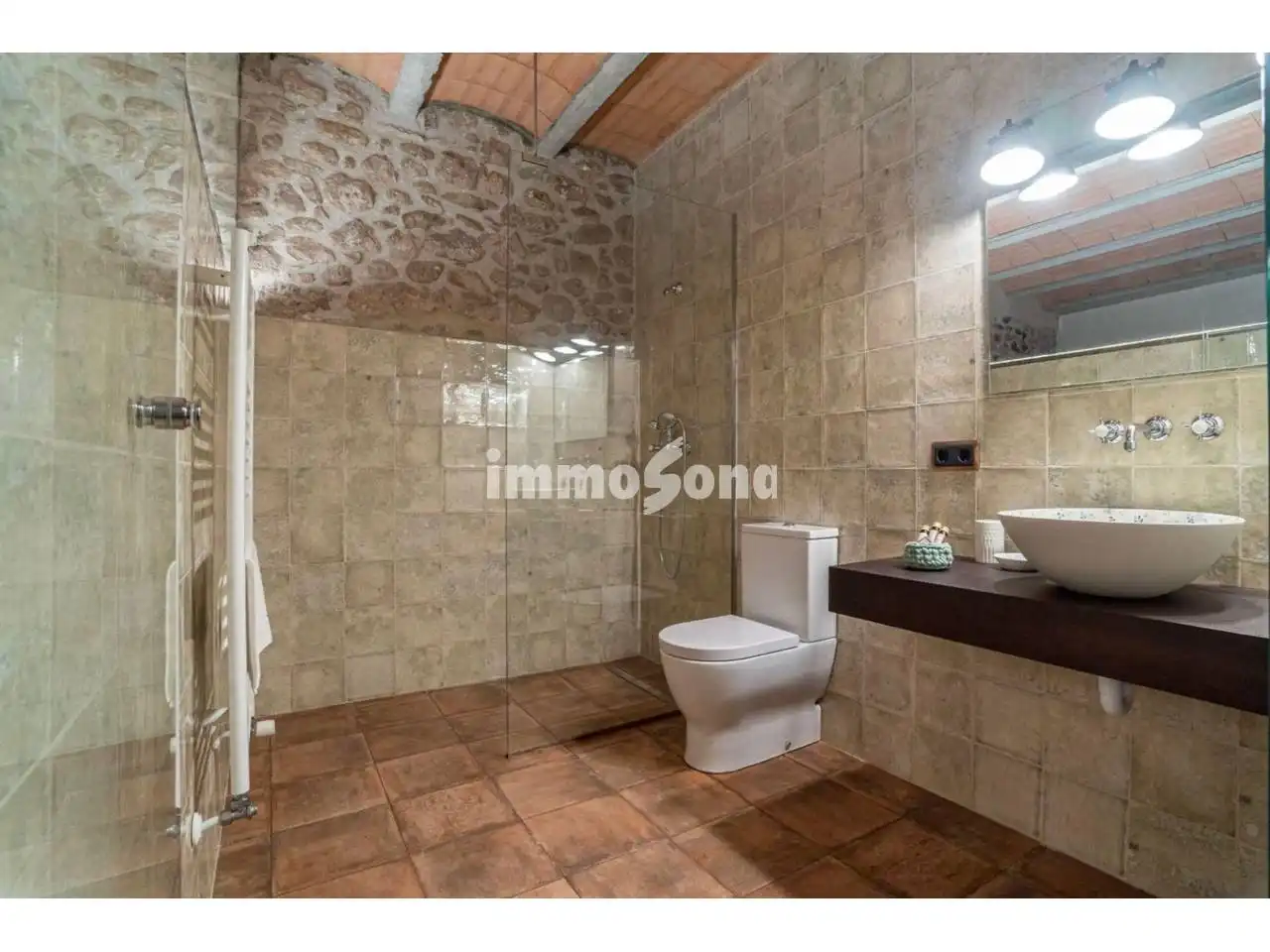 Bathroom of Houses for sale in La Vall d'en Bas  with Heating, Private garden and Terrace