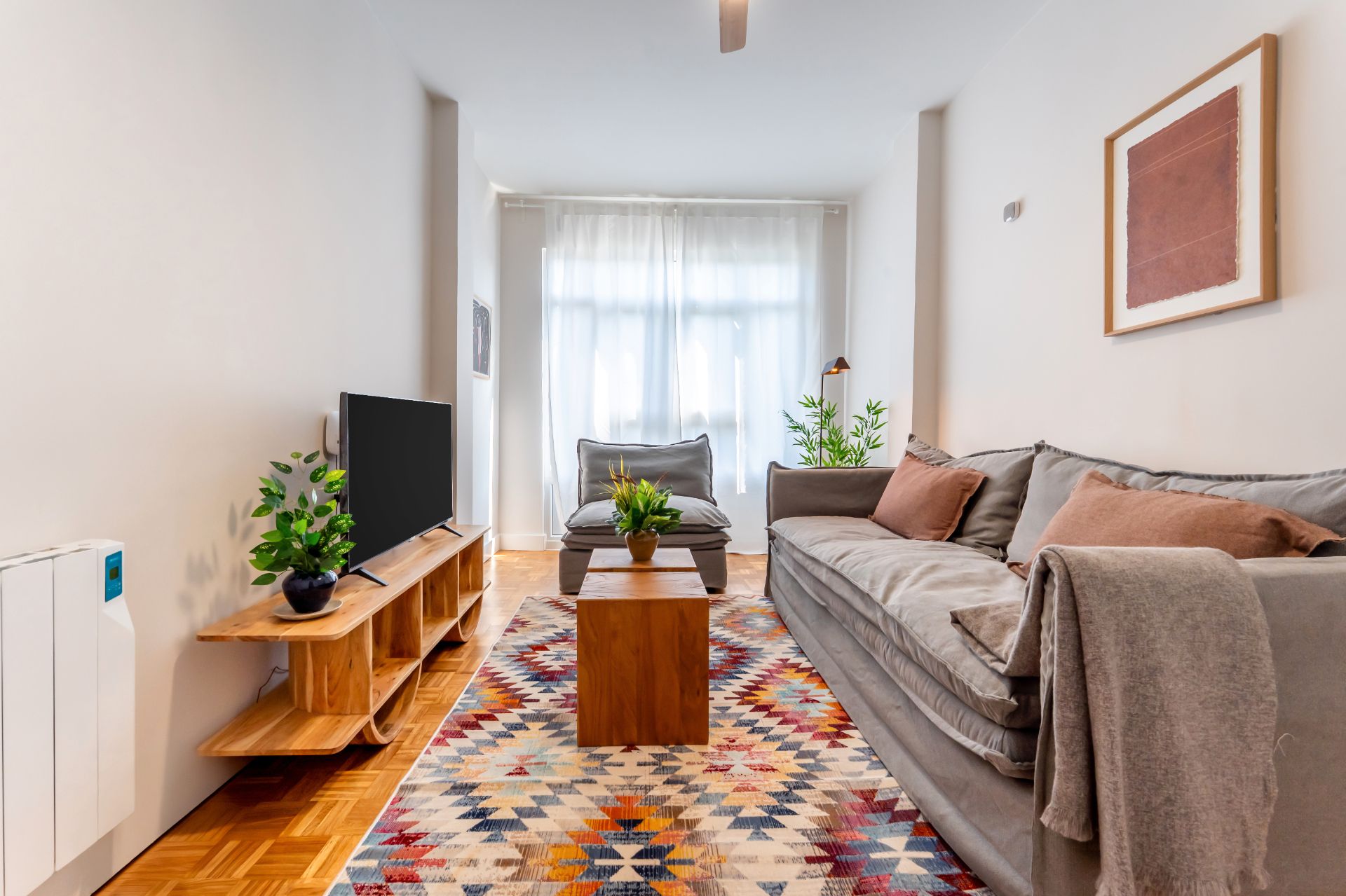 Living room of Flat to rent in Donostia - San Sebastián   with Air Conditioner, Heating and Parquet flooring