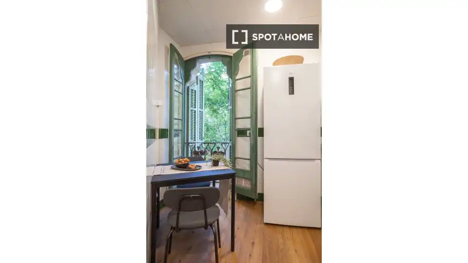 Cocina de Piso de alquiler en Barcelona con Aire acondicionado, Calefacción y Amueblado