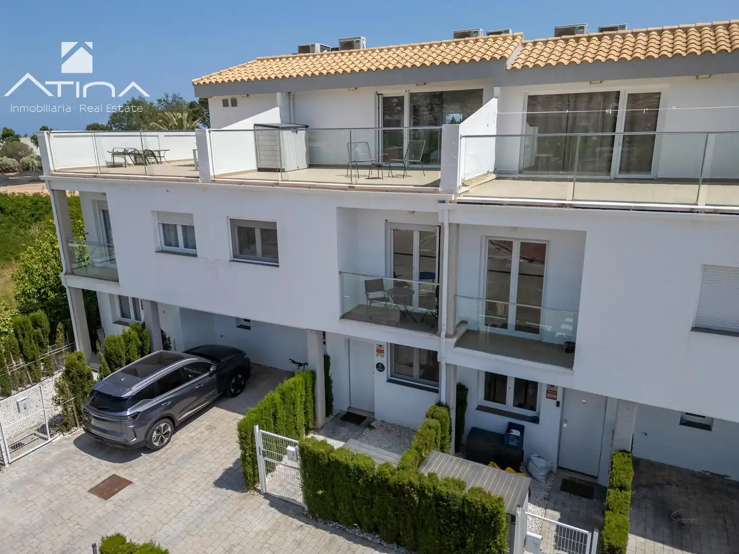 Außenansicht von Einfamilien-Reihenhaus zum Verkauf in Jávea / Xàbia mit Klimaanlage, Terrasse und Gemeinschaftspool