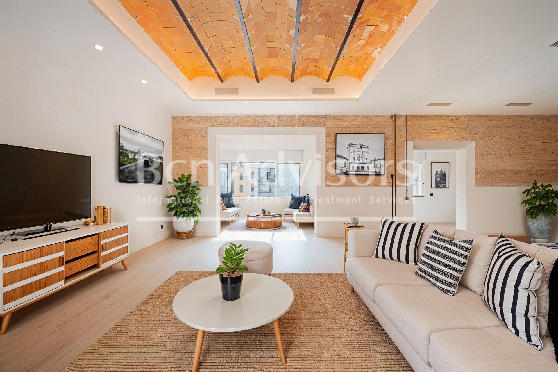 Living room of Flat for sale in  Barcelona Capital  with Air Conditioner, Heating and Parquet flooring