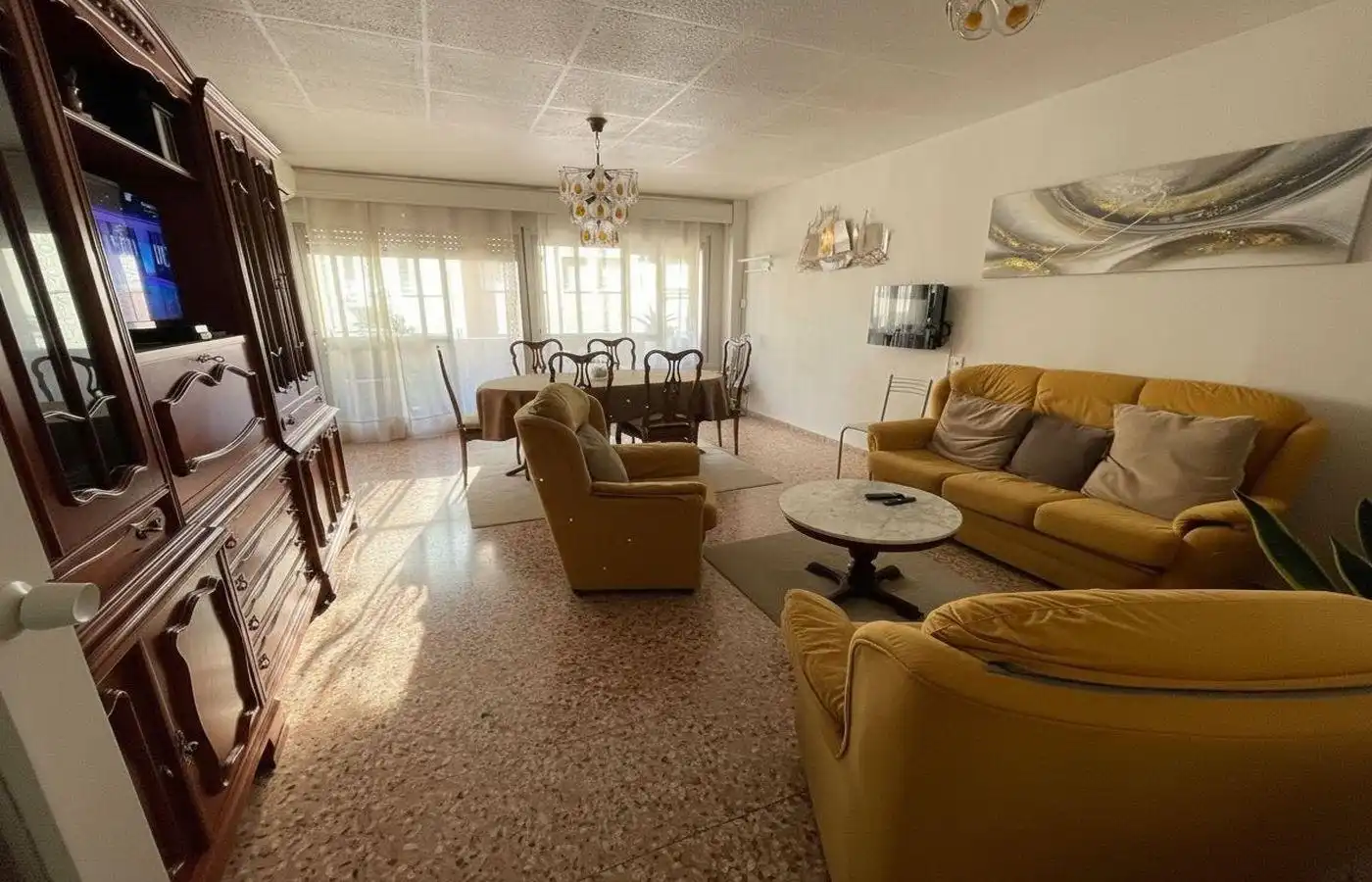 Sala d'estar de Pis en venda en La Ràpita amb Calefacció, Terrassa i Moblat