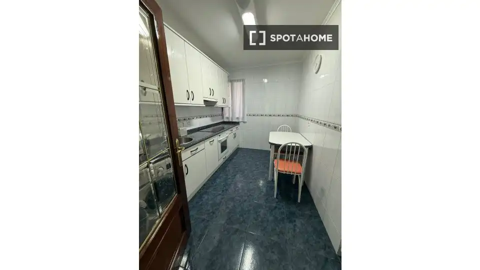 Cuina de Apartament per a compartir en Bilbao  amb Aire condicionat, Terrassa i Moblat