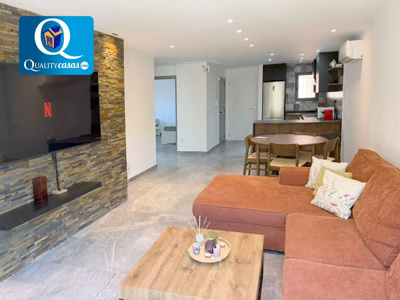 Wohnzimmer von Wohnung zur Miete in Mutxamel mit Klimaanlage, Terrasse und Gemeinschaftspool