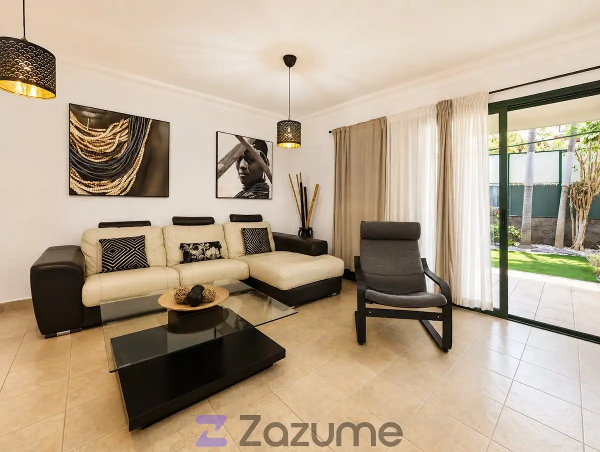 Living room of Flat for rent in Puerto de la Cruz  with Air Conditioner, Private garden and Terrace