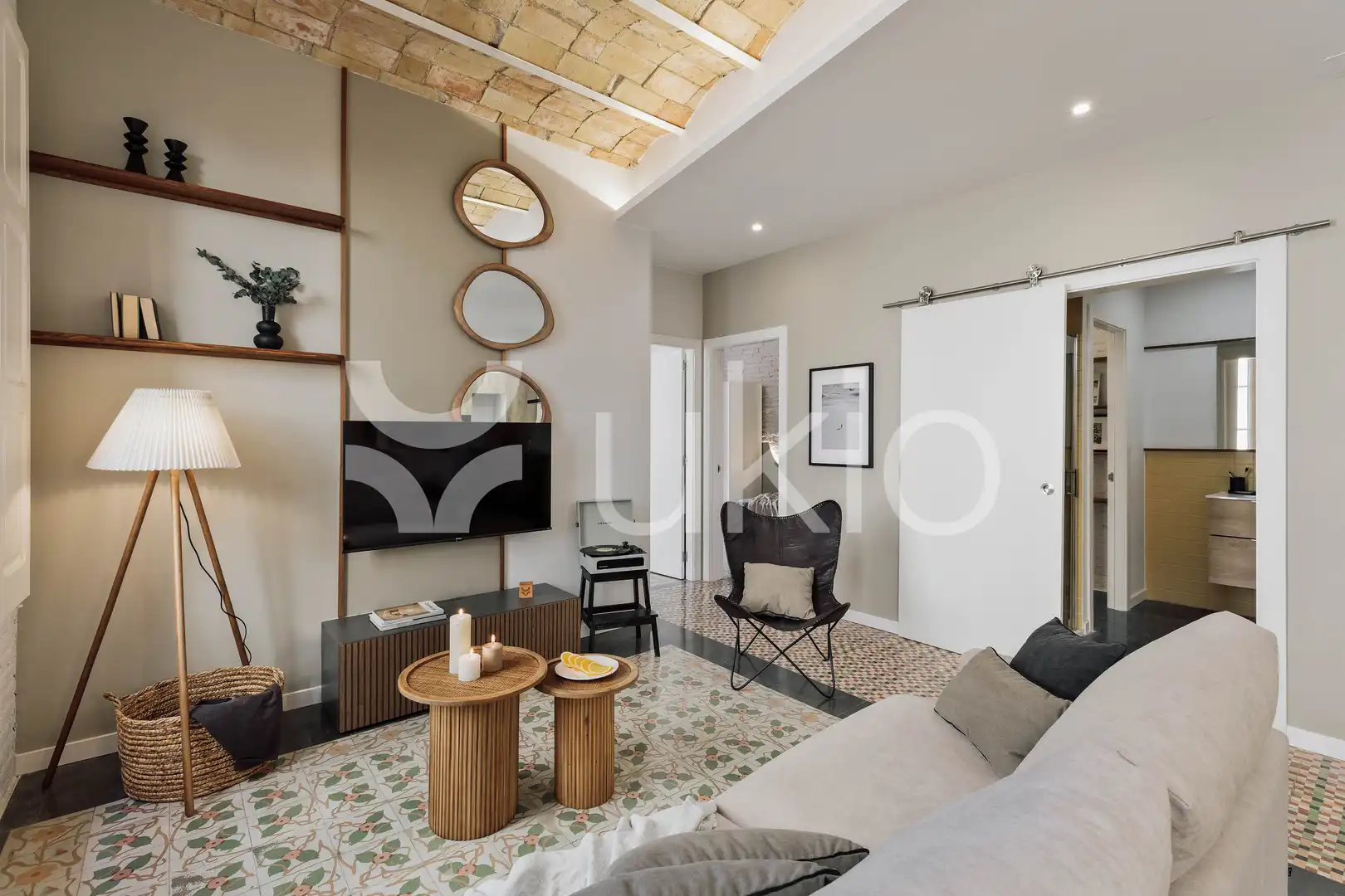 Living room of Apartments for rent in Barcelona  with Air Conditioner, Heating and Furnished