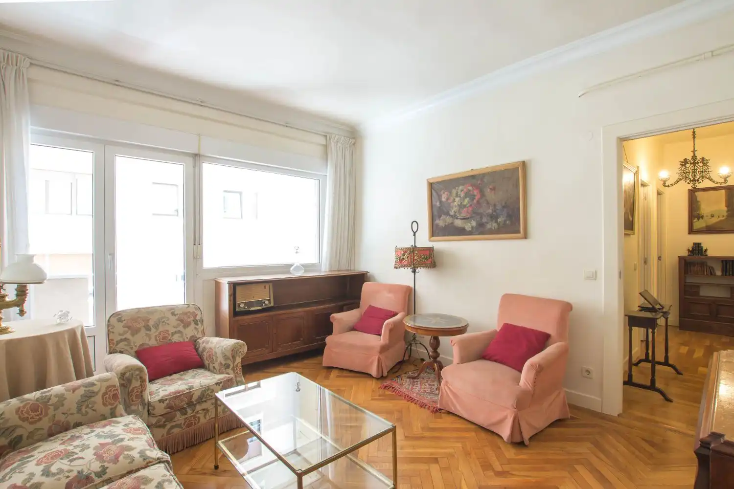 Sala d'estar de Pis en venda en  Pamplona / Iruña amb Calefacció, Parquet i Balcó