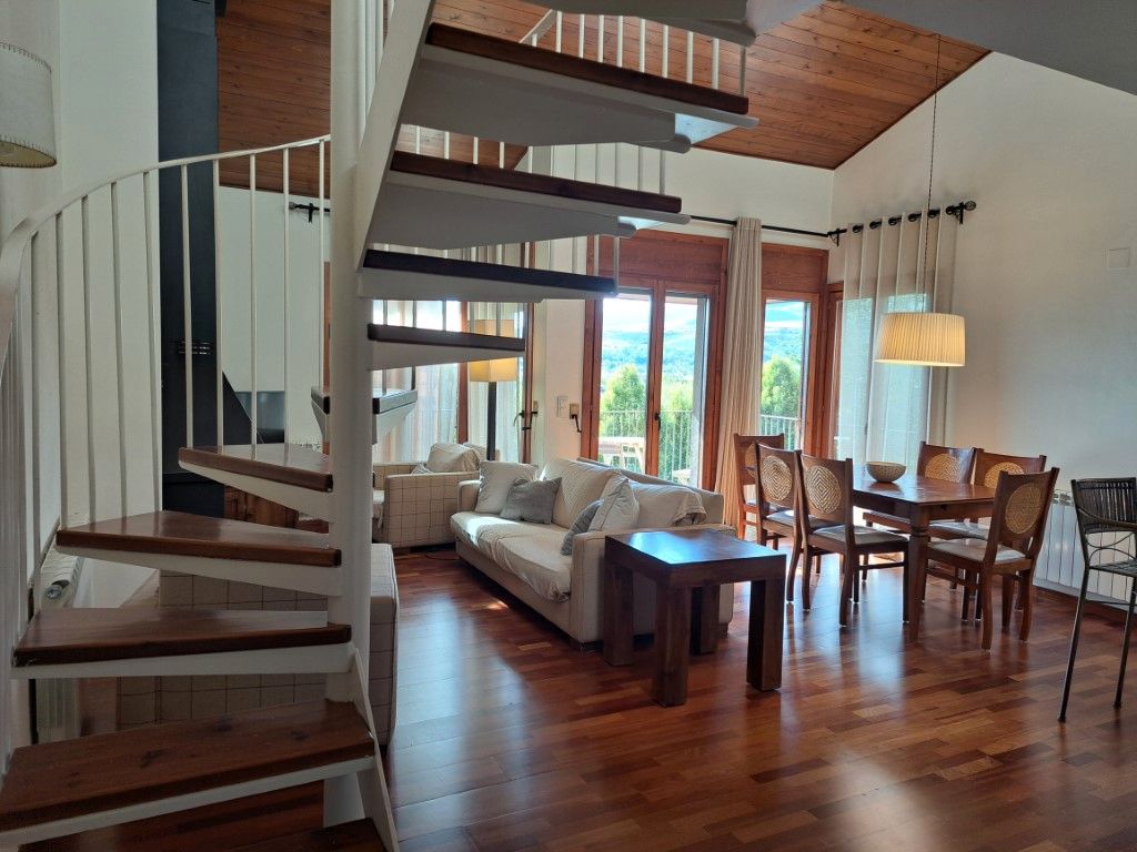 Sala d'estar de Apartament de lloguer en Puigcerdà amb Calefacció, Parquet i Terrassa