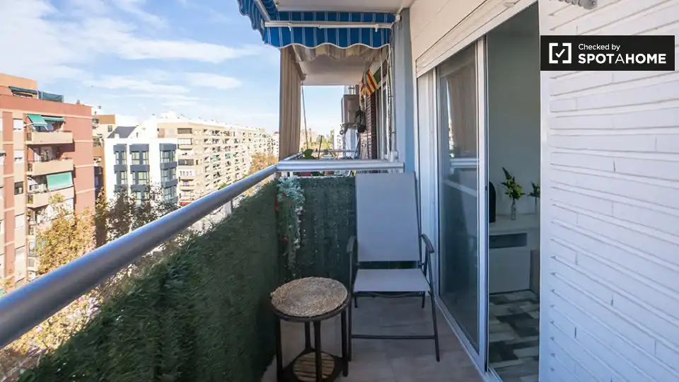 Balcony of Flat for rent in Valencia  with Air Conditioner, Heating and Furnished