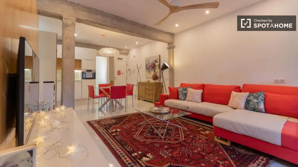 Living room of Flat for rent in Valencia  with Air Conditioner, Heating and Furnished