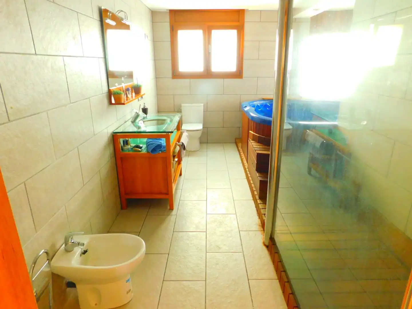 Baño de Casa o chalet en venta en Palau-saverdera con Aire acondicionado, Jardín privado y Terraza