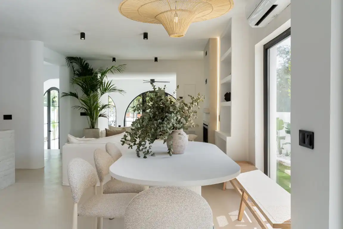 Dining room of Detached homes for sale in Torremolinos  with Air Conditioner, Terrace and Swimming Pool