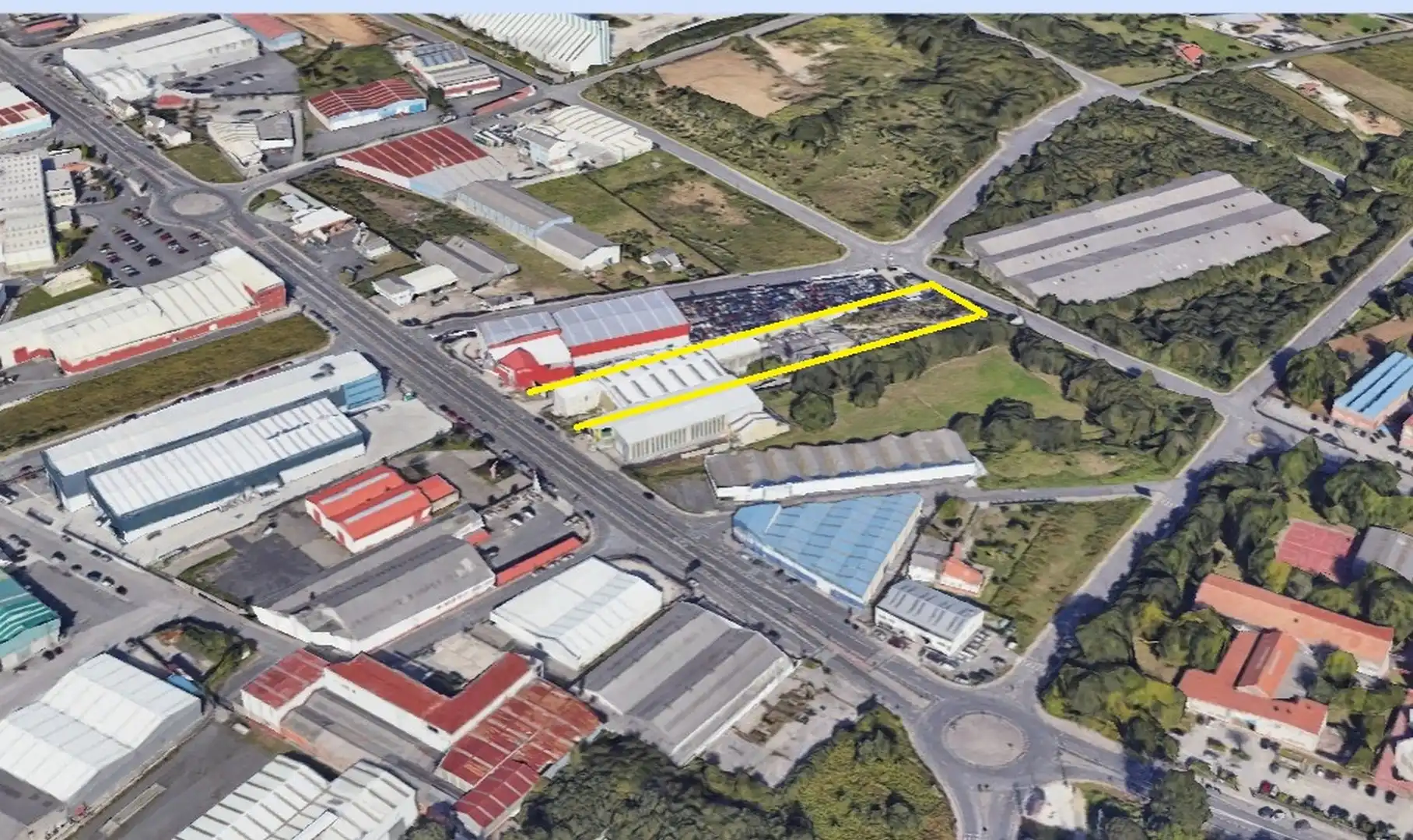 Vista exterior de Nave industrial en venta en Narón
