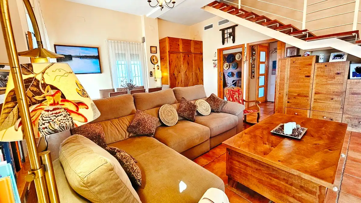Sala de estar de Casa o chalet en venta en Cañaveral de León con Aire acondicionado, Jardín privado y Terraza