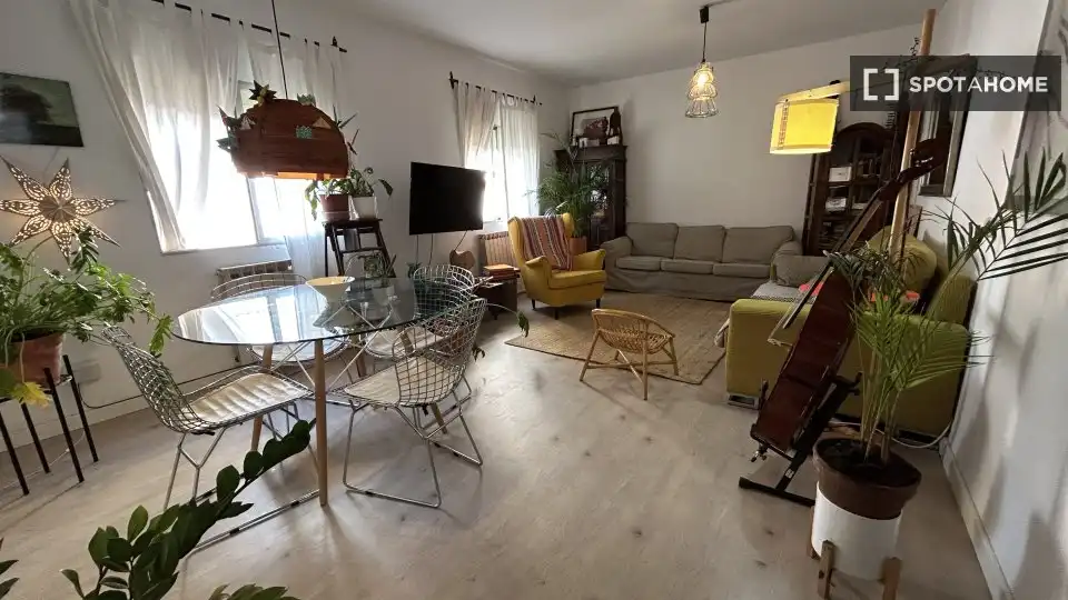 Sala de estar de Apartamento para compartir en  Palma de Mallorca con Aire acondicionado, Terraza y Amueblado