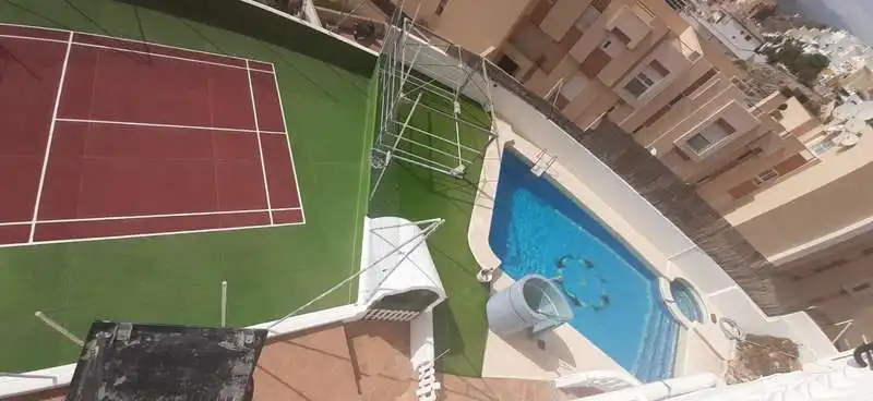 Swimming pool of Houses for sale in Roquetas de Mar  with Air Conditioner, Heating and Private garden
