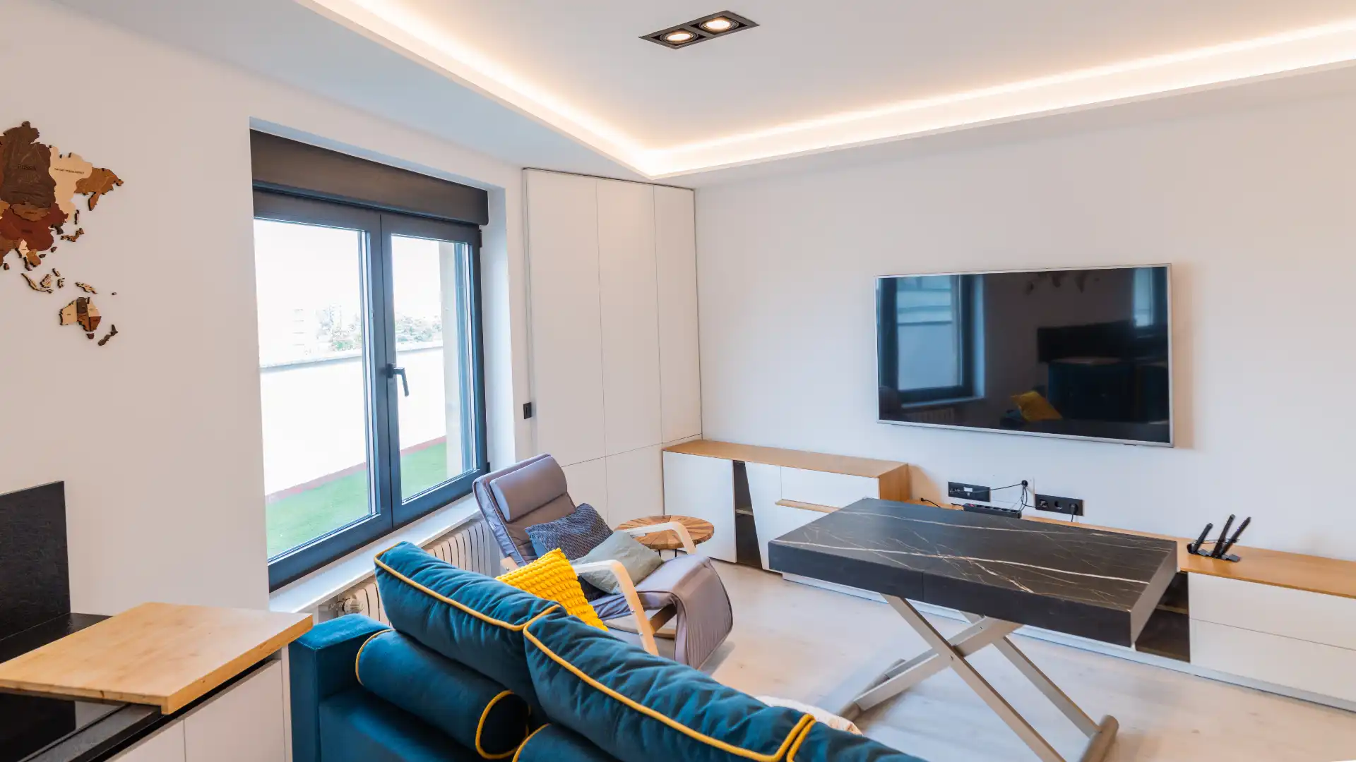 Wohnzimmer von Dachboden zur Miete in Salamanca mit Klimaanlage, Heizung und Parkett