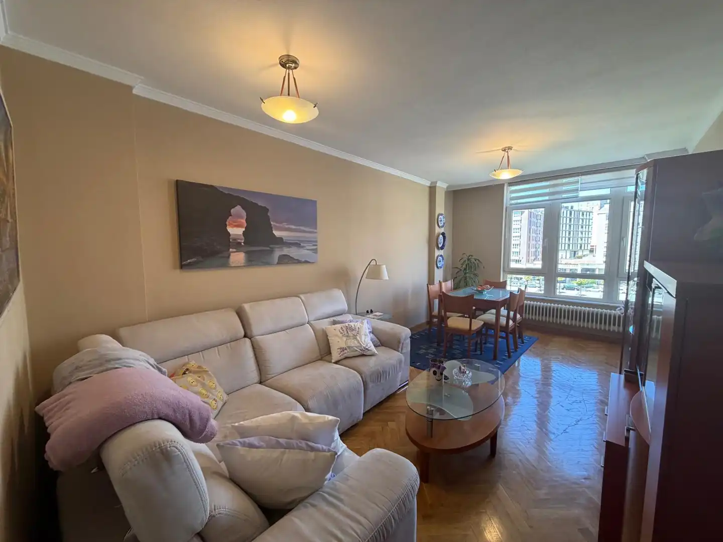 Wohnzimmer von Wohnung zur Miete in Lugo mit Heizung, Parkett und Abstellraum