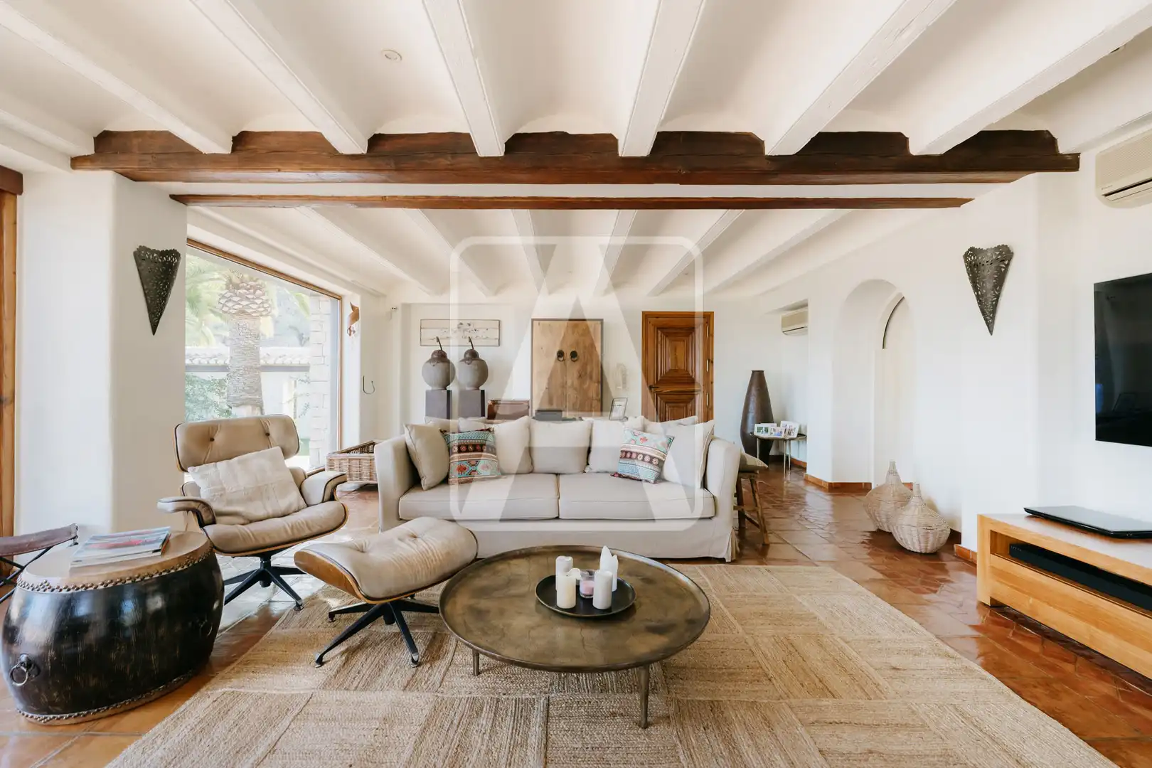 Sala de estar de Finca rústica en venta en Benissa con Aire acondicionado, Calefacción y Jardín privado