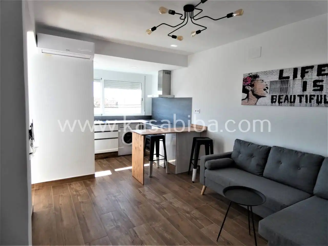 Wohnzimmer von Wohnung zur Miete in Valencia mit Klimaanlage, Heizung und Terrasse