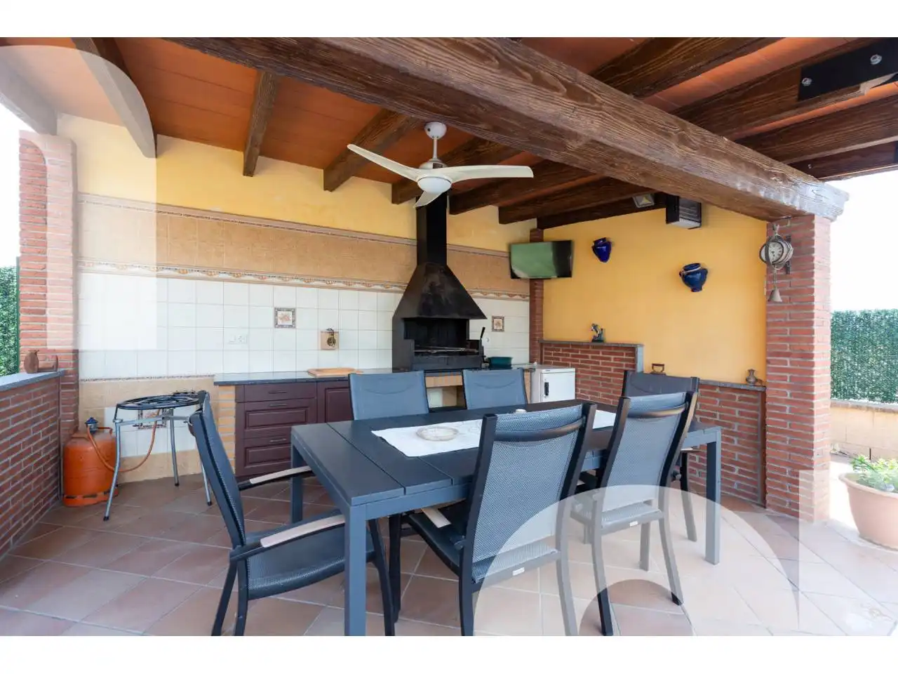 Terrace of Country homes for sale in Les Franqueses del Vallès  with Air Conditioner, Heating and Private garden
