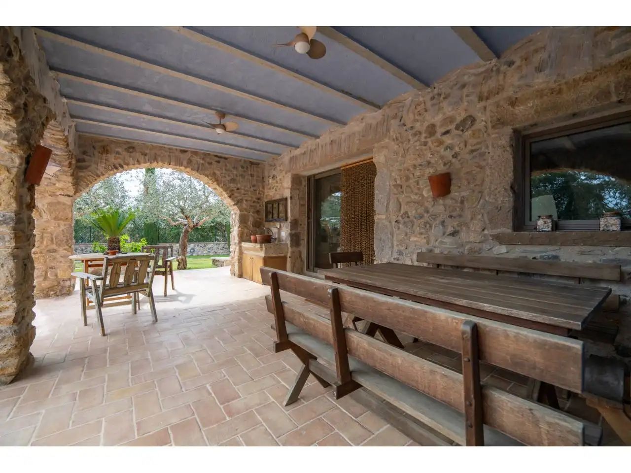 Terrassa de Finca rústica de lloguer en Garrigàs, Girona