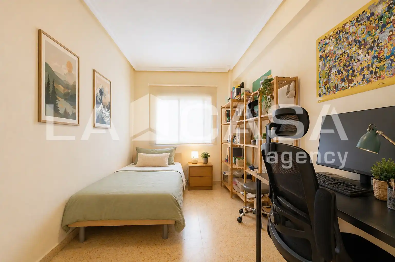 Schlafzimmer von Wohnung zur Miete in Valencia mit Klimaanlage, Möbliert und Balkon