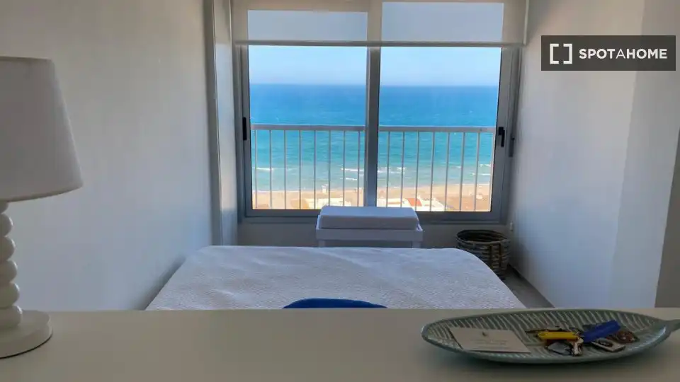 Bedroom of Flat for rent in Sueca  with Air Conditioner, Heating and Furnished