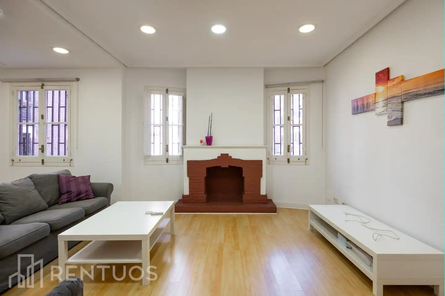 Wohnzimmer von Erdgeschoss zur Miete in Madrid mit Heizung und Möbliert
