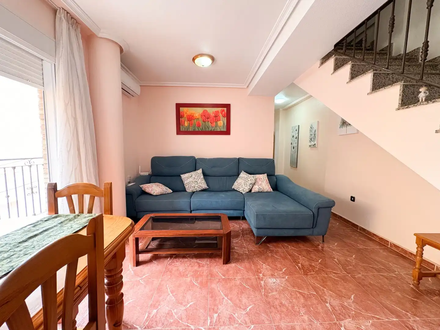 Wohnzimmer von Maisonette zur Miete in Los Alcázares mit Klimaanlage, Heizung und Terrasse