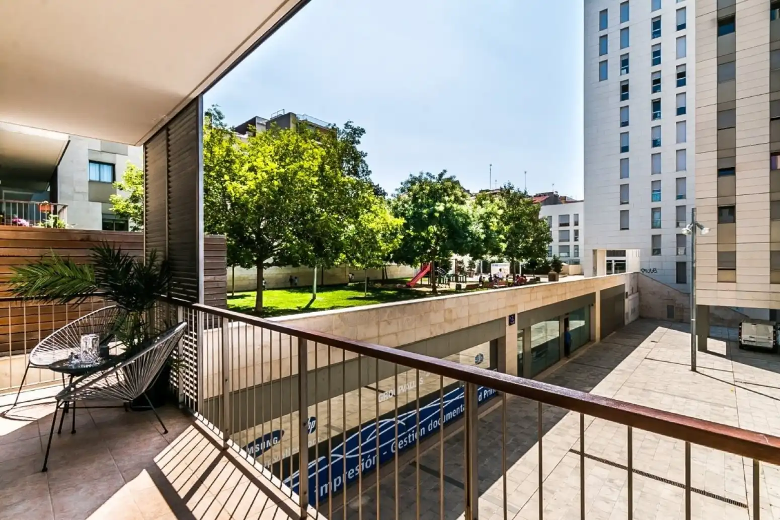 Terrasse von Wohnung zum Verkauf in Terrassa mit Klimaanlage, Heizung und Parkett