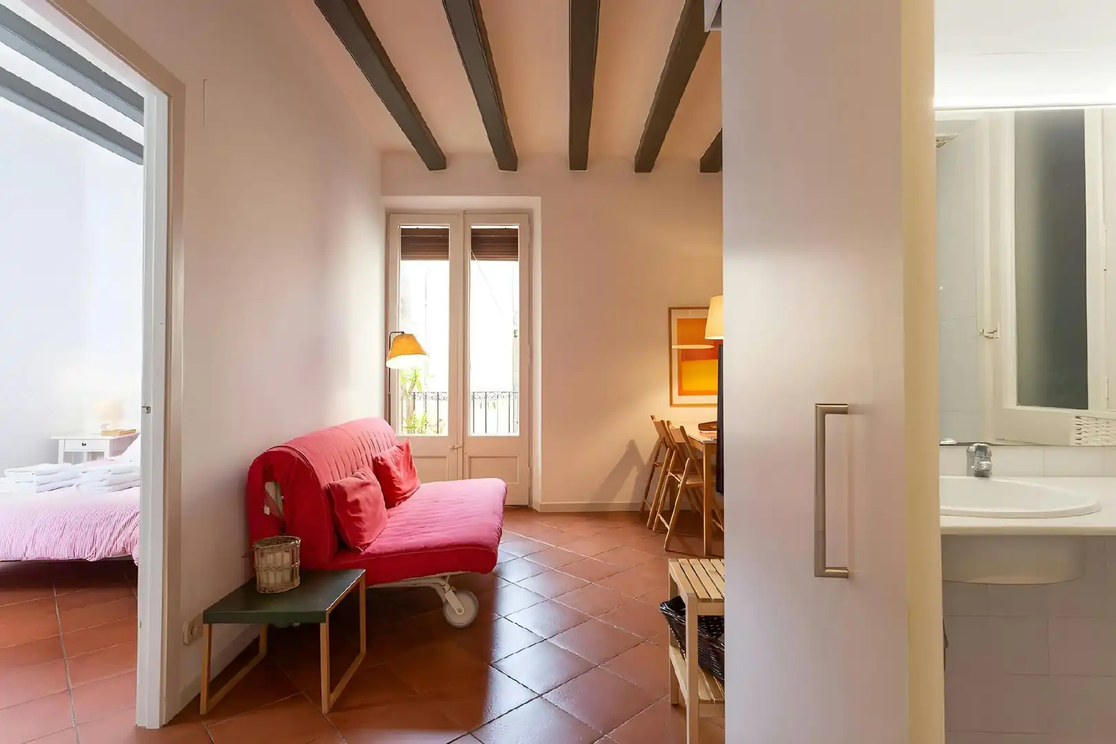 Sala de estar de Piso de alquiler en Barcelona con Aire acondicionado, Calefacción y Lavadora