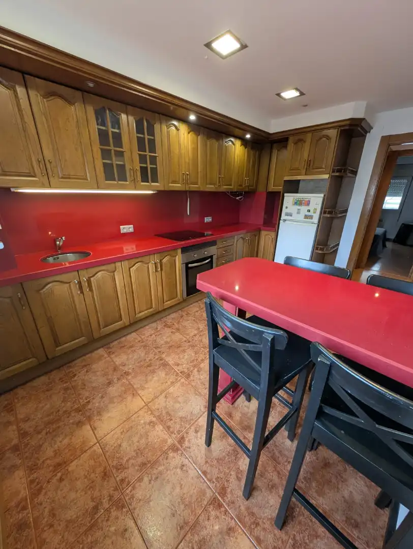 Kitchen of Flat for sale in Gijón   with Heating, Private garden and Parquet flooring