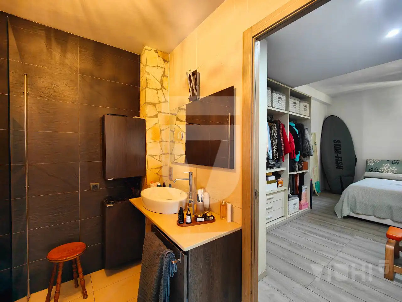 Baño de Casa o chalet en venta en Tiana con Aire acondicionado, Calefacción y Jardín privado